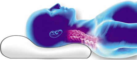 positionnement de la colonne vertébrale sur un oreiller orthopédique